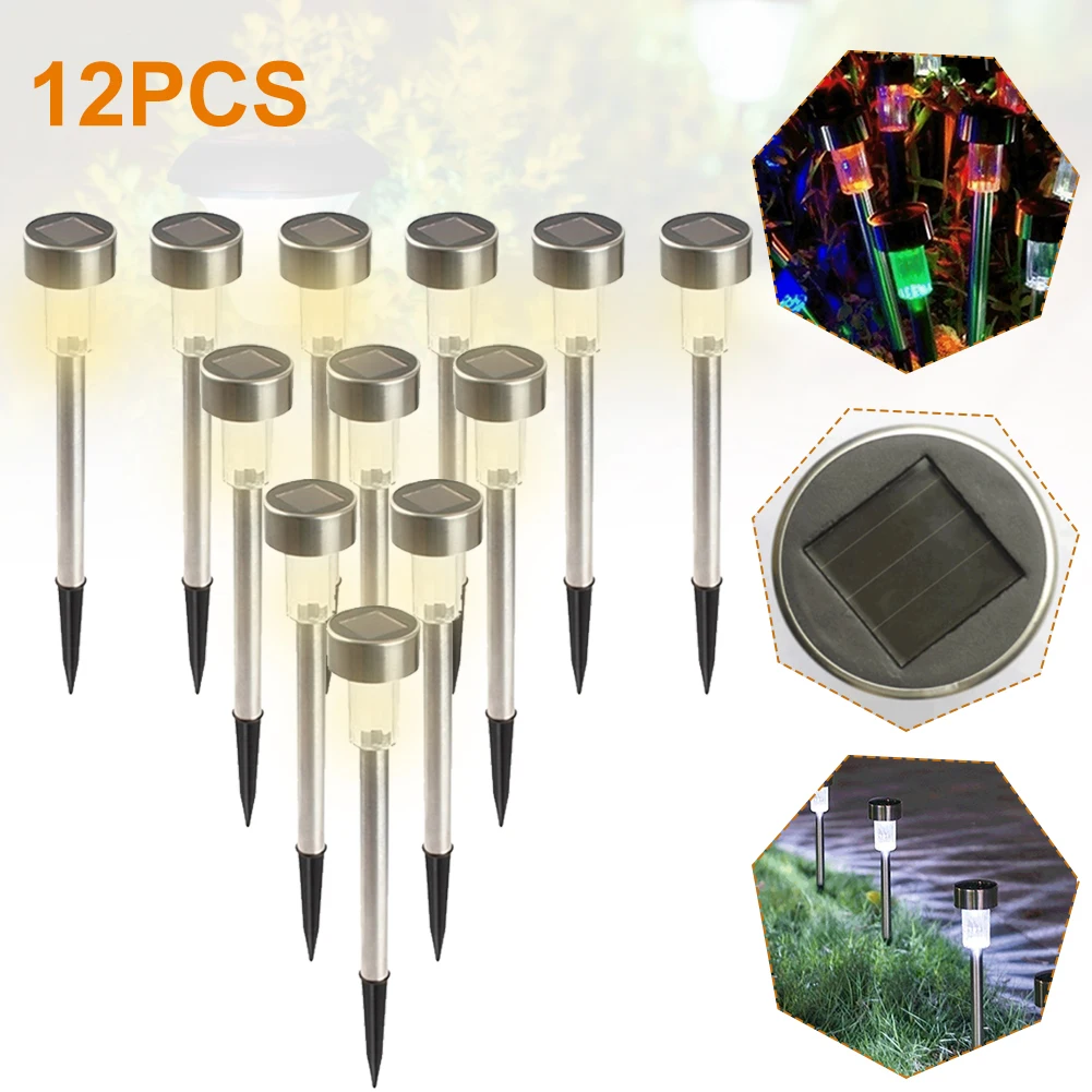 

12PCS Solar Pathway Light Outdoor Light Waterproof Solar Charged Light Home Decoration for Garden Lawn Yard Pathway Yard Lawn