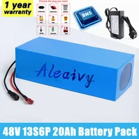 aleaivy 48v 20ah 13s6p lithium battery pack 48v 20000mah 2000w electric bicycle batteries built in 50a bms 54 6v 2a charger