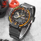 Часы наручные OHSEN Мужские Цифровые кварцевые в стиле милитари, спортивные электронные водонепроницаемые с двойным временем, с секундомером и будильником