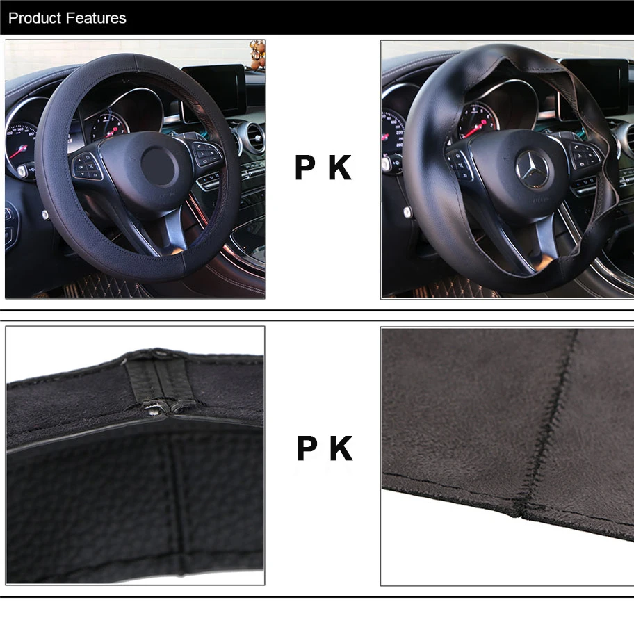 3D чехол рулевого колеса автомобиля Универсальный/DIY Авто Руль оплетка кожаный руль защита автомобильного интерьера