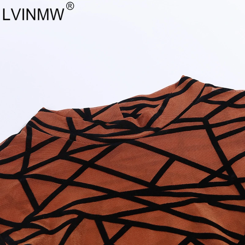 Женский комбинезон LVINMW облегающий сетчатый прозрачный в полоску с длинным