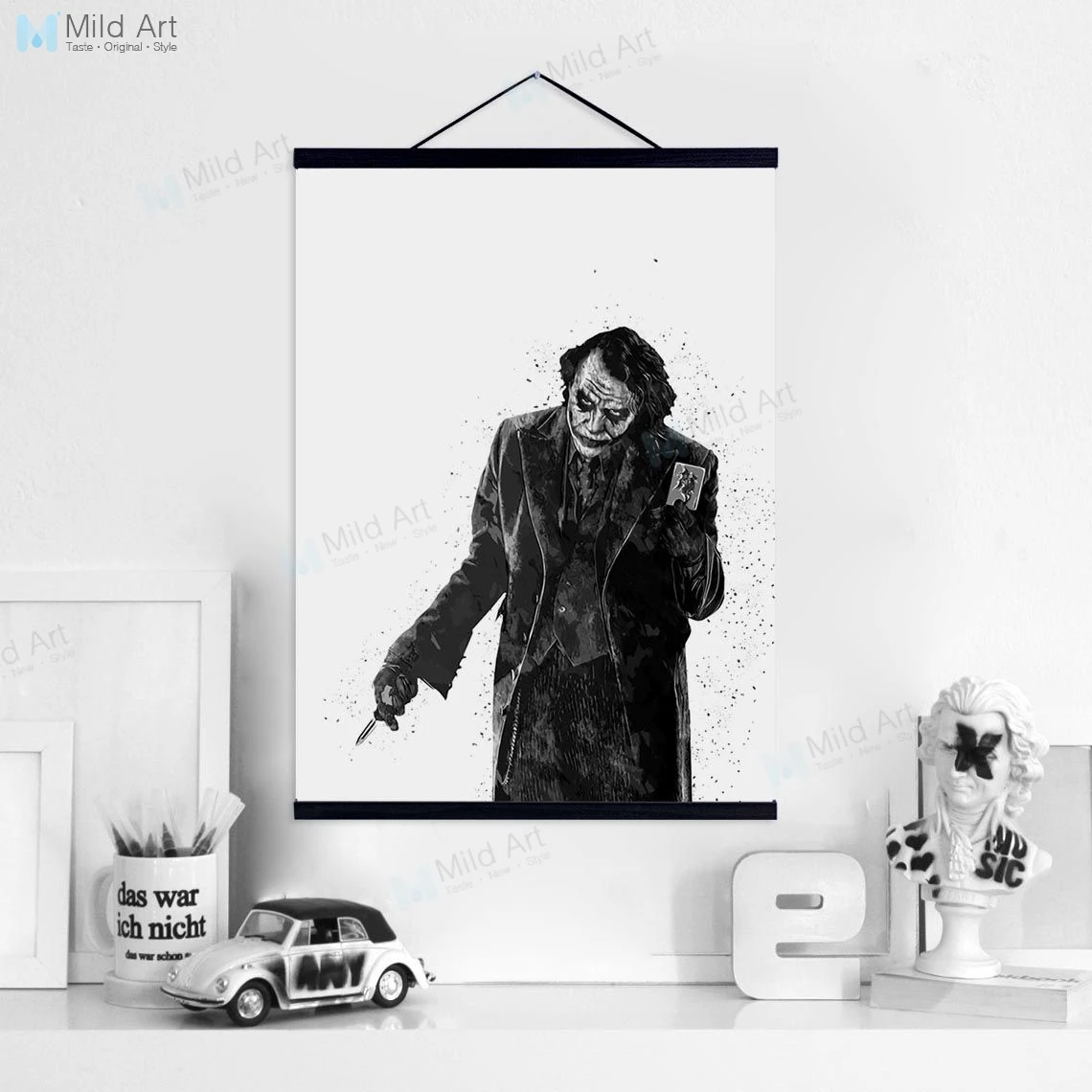 Черный Бэтмен Джокер Темный рыцарь деревянная рамка вешалка плакат супер герои