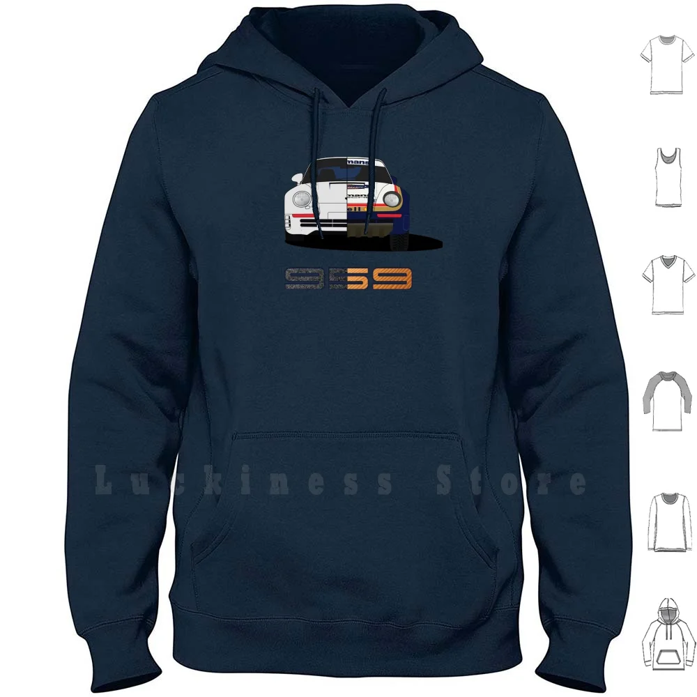 Толстовка с длинным рукавом 959 ралли гоночный автомобиль суперкар спорт США