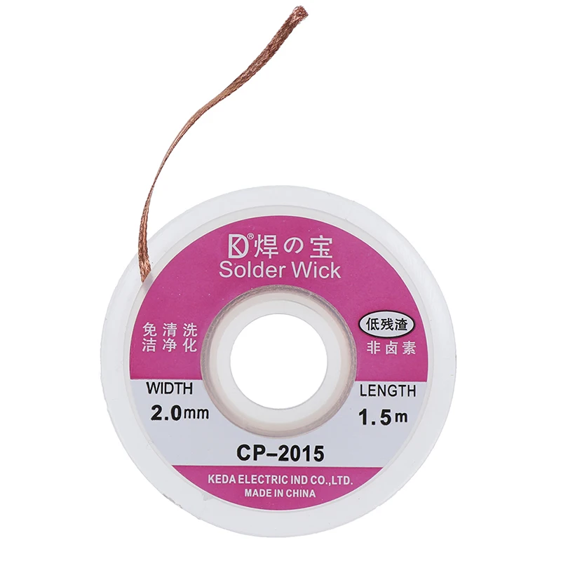 

2Pcs 75cm 2.0mm Solder Wick Remover Desoldering Braid Wire Sucker Cable Fluxed Flux 2.0mm