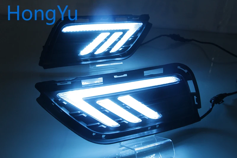 LED DRL For Roewe RX5 2016 2017 2018 2019 Daytime Running Lights Fog Lamp Cover with Yellow Turn Signal Functions | Автомобили и