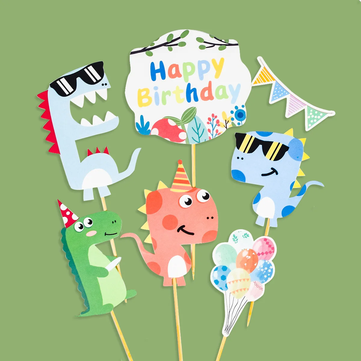 Карточка в виде динозавра бумажная животная торт ранранраннозавр лесное дерево