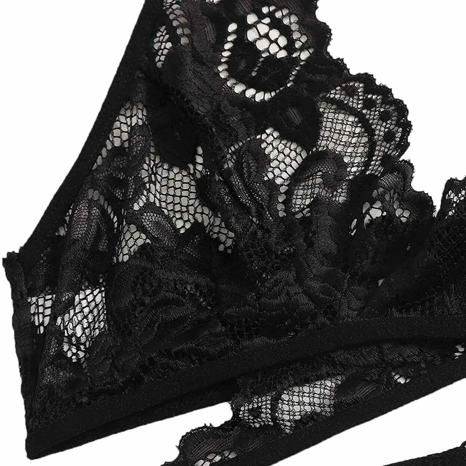 

Sexy Lace Lingerie Set Women's Underwear Transparent Bra Party Sets Lace Solid Color Temptation Lingerie Bra Set Underwear Set