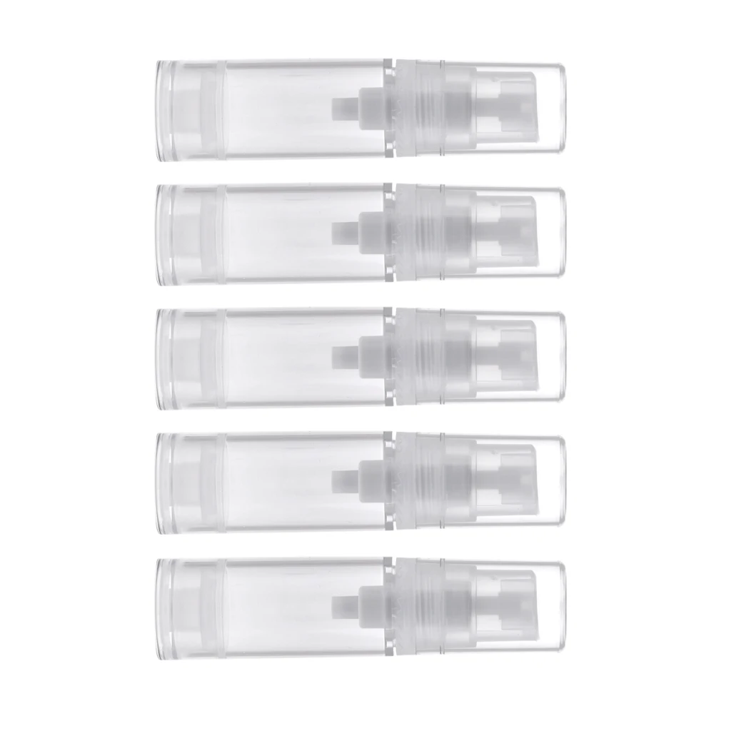 

5x5ml Empty Airless Vacuum Pump Bottle Lotions Liquid Tubes Travel