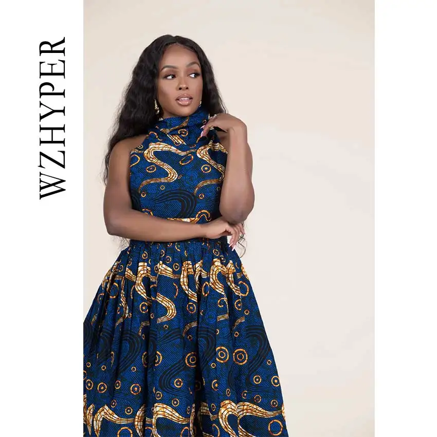 Женское летнее платье в африканском стиле с цветочным принтом элегантные