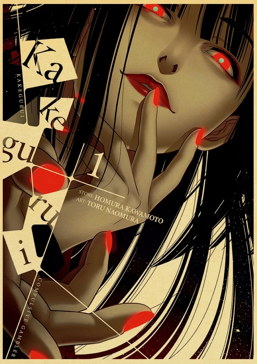 Аниме-постер Kakegurui оригинальный винтажный постер искусство украшение для дома