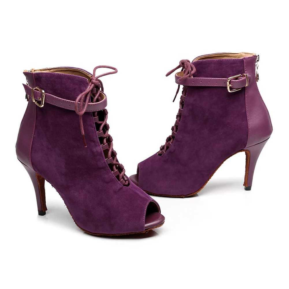 Черные танцевальные ботинки DKZSYIM для латиноамериканской сальсы на шнуровке