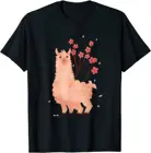 Летняя мужская футболка Альпака японская Сакура вишня в цвету цветок старинные печати Графические футболки для мужчин костюмы хлопковые топы S-3XL