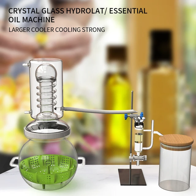 HOOLOO Home Crystal Hydrolat Essential Oil Glass Distiller Mini Intelligent Heating Essential Oil Distillation Brewer Machine 2