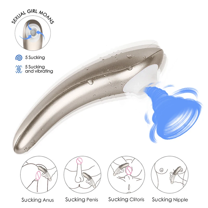Вибратор для сосания на присосках Стимулятор клитора мастурбатор лизание сосков