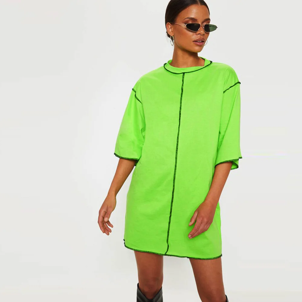 Женское платье новинка европейская распродажа свободная футболка Джокер с