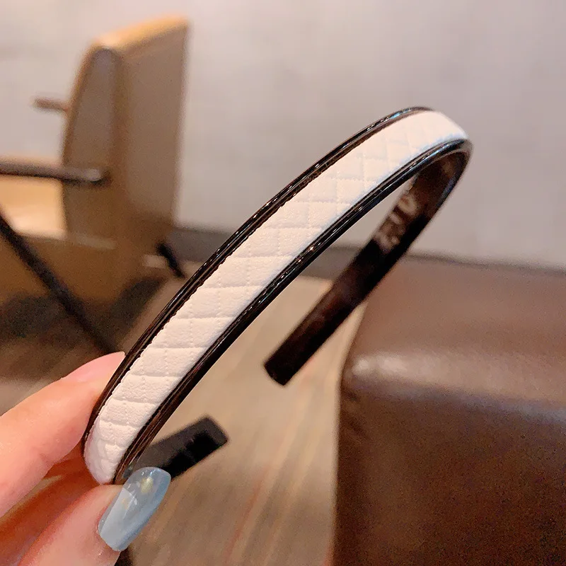 Ободок для волос женский из искусственной кожи однотонный винтажный ободок с