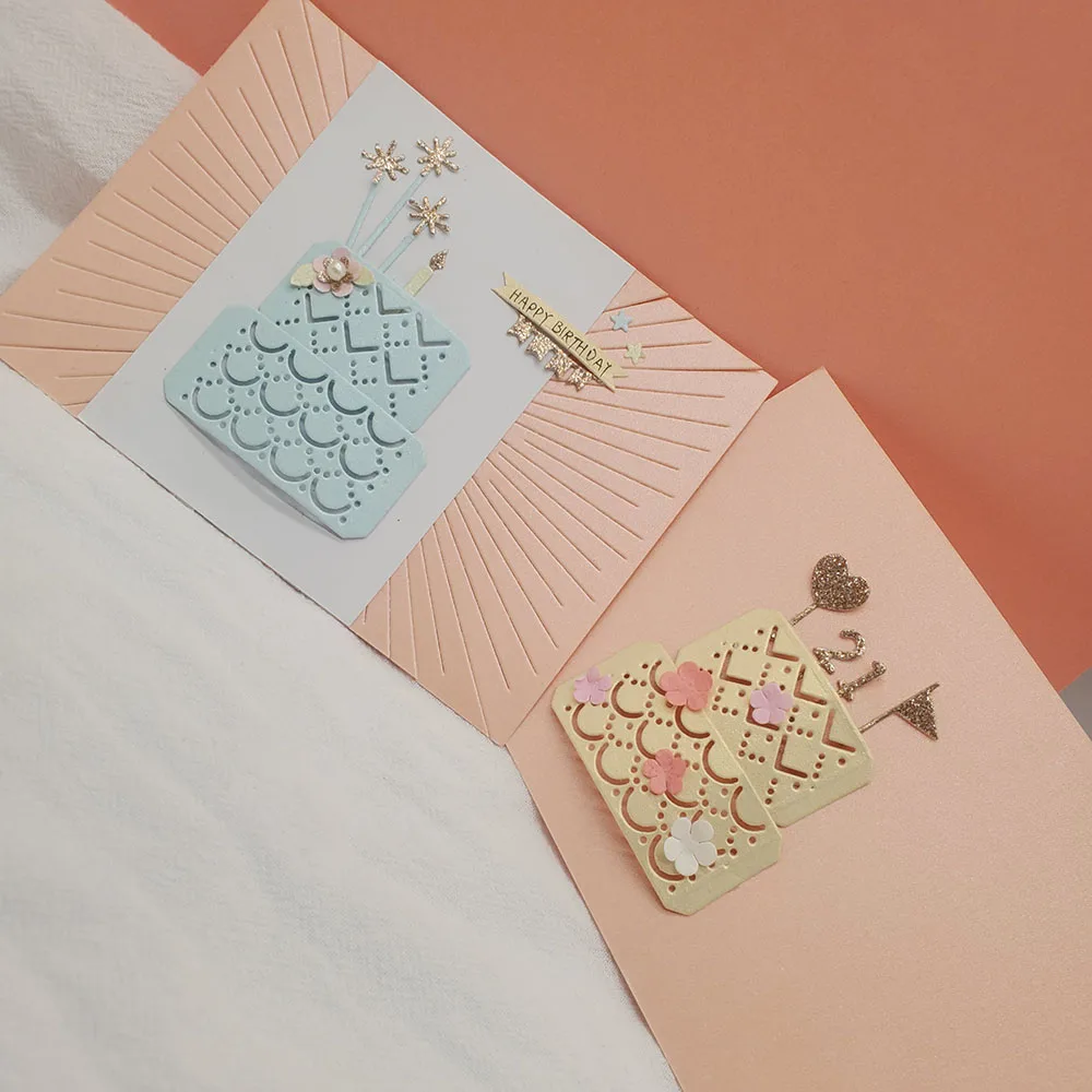 

Embossing And Cutting Templates New Cut Die Candle Birthday Cake Originality Pleasantly Surprised Greeting Card Crafts Mould