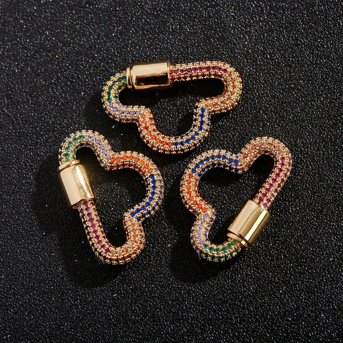 

The New Multi-Style Gold Color Zircon Square Buckle Popular Necklace Pendant DIY Jewelry Accessories