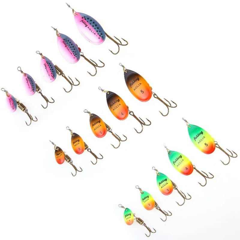 

Spoon Lures pike Metal With Treble Hooks Arttificial Bass Bait Fishing Lure