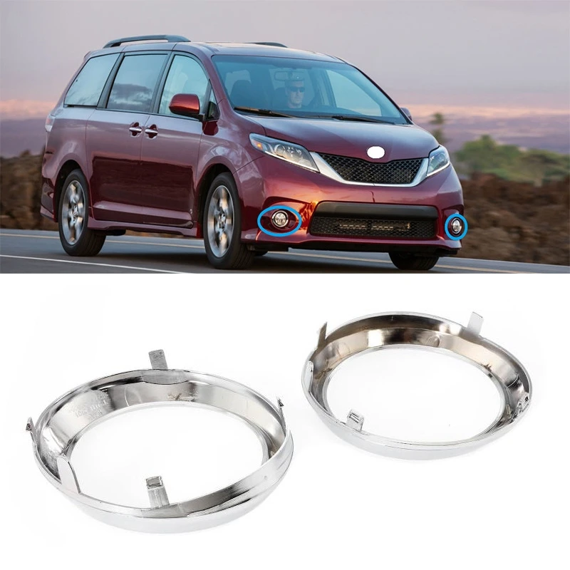 

Car Driver&Passenger Front Fog Driving Light Lamp Chrome Trim for Toyota Sienna SE 2011-2017 52713-08020 52712-08020