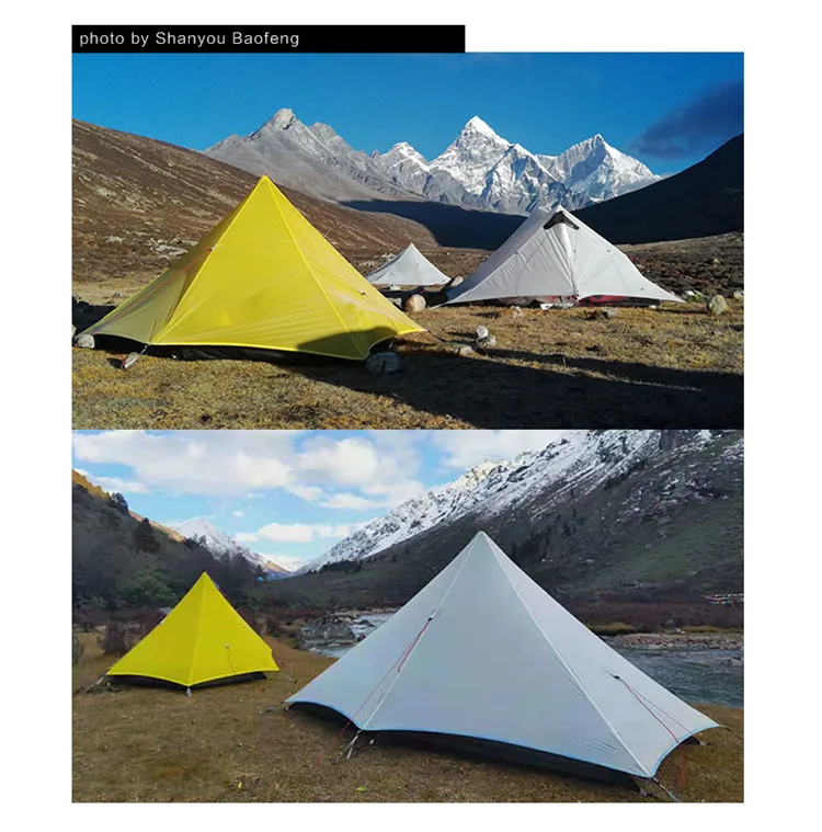 LanShan 1 3F UL GEAR 1 Person Oudoor Сверхлегкая палатка для кемпинга Одноместный человек 3 сезона профессиональная 15D Silnylon Бесшумная палатка