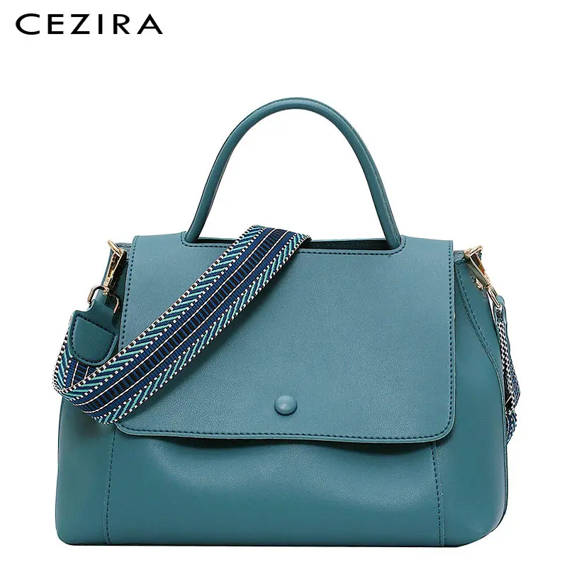 CEZIRA Повседневная Большая сумка из искусственной кожи для женщин модная через