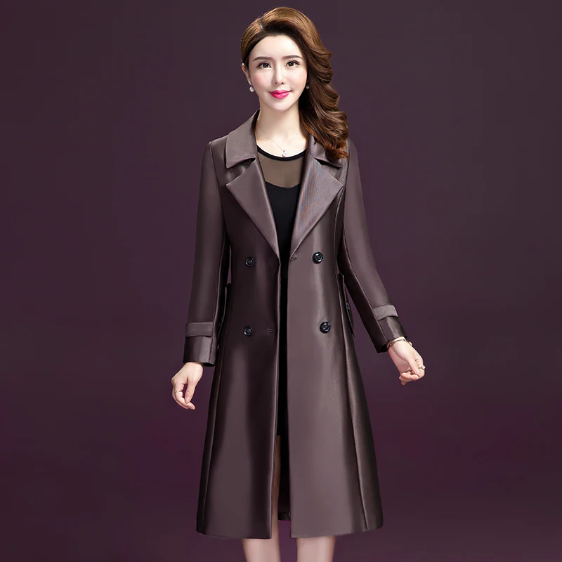 

Autumn Winter Women Long Trench Coat Plus size Casual Long Sleeve Elegant Windbreaker Female Loose Double-breasted Overcoat 5XL