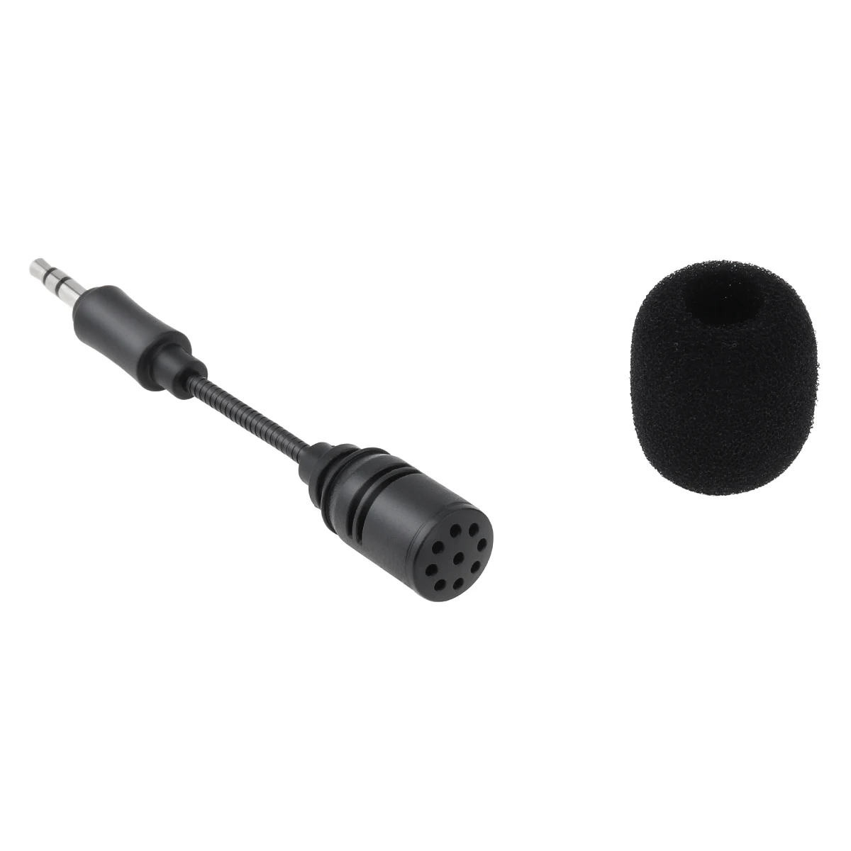 Black Mini 3.5mm Mic Flexible Microphone Game Capacitance 2.1 Boom Fit for Mobile Phone / PC Laptop Notebook | Электроника