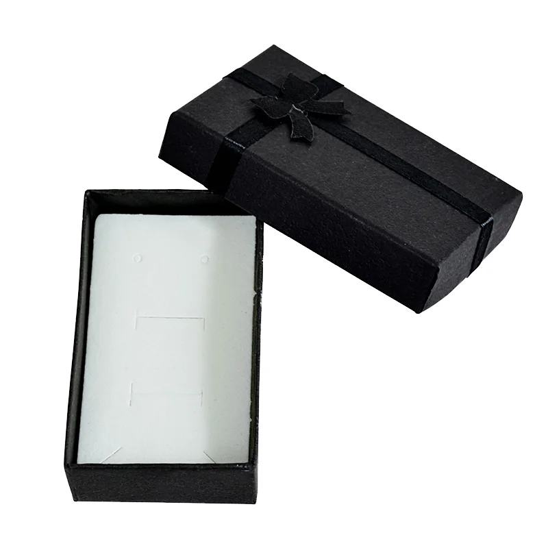 Black5X8CM 3 размера 19 цветов бумажная лента ожерелье серьги кольцо посылка Коробка Цветочный 4*3 см 5*5 см 5*8 см органайзер для хранения ювелирных изделий Подарочная коробка - Цвет: Black5X8CM