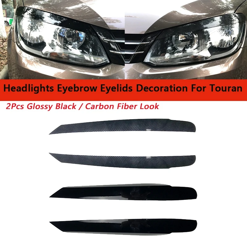 

Car Headlights Eyebrow Eyelids Decoration Stickers Trim Cover for Touran 2011-2015