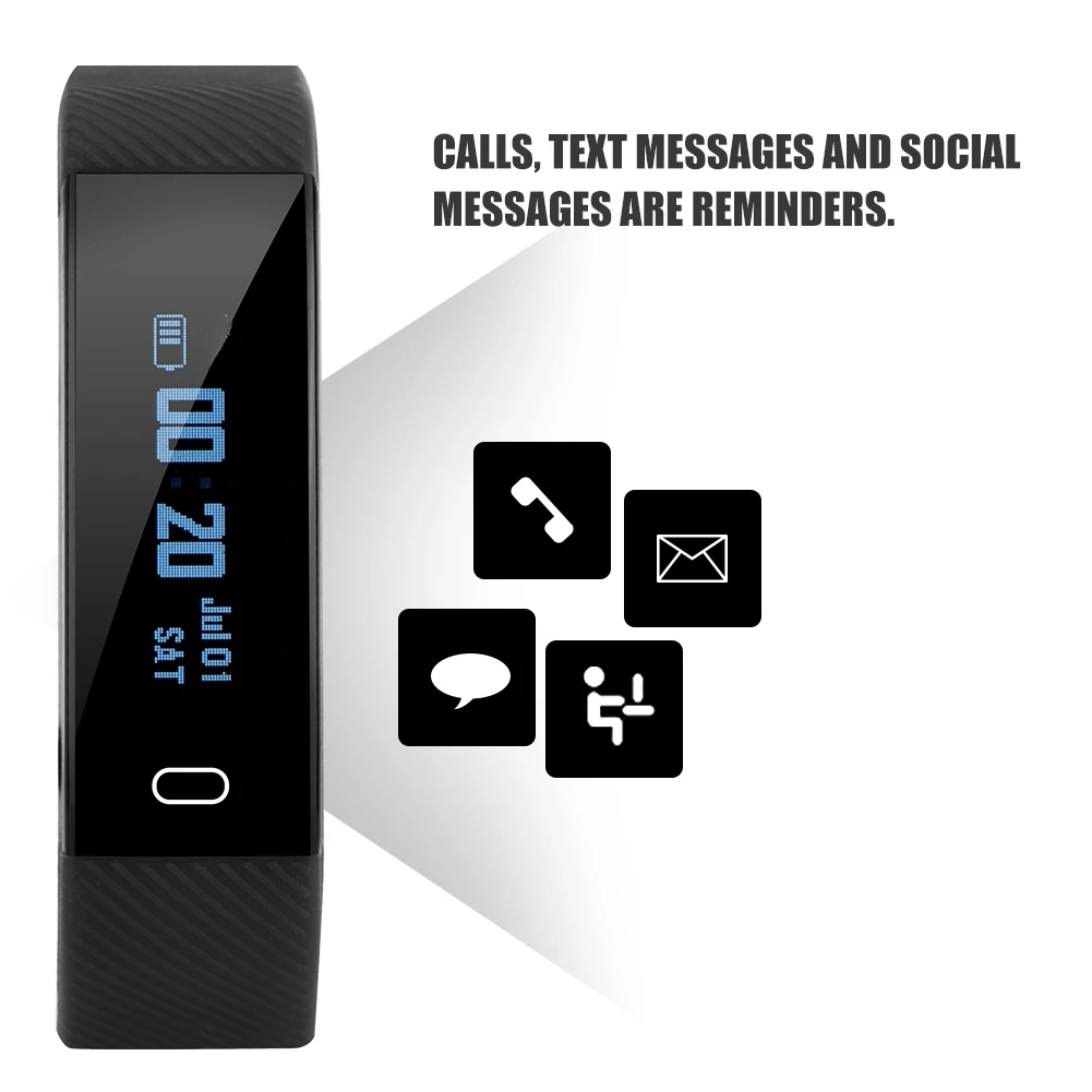 

0.86 Inch IPS Color Screen Smart Bracelet Sports Pedometer LED Display Polymer Lithium Battery
