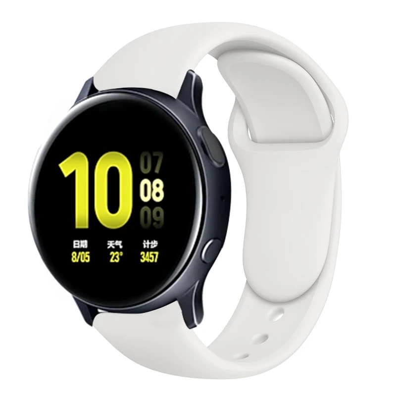 

Ремешок силиконовый для Samsung Active 2, браслет для Gear S3 frontier Galaxy watch 3/46 мм/42 мм/Active 2 40 мм 44 мм, 20 мм 22 мм