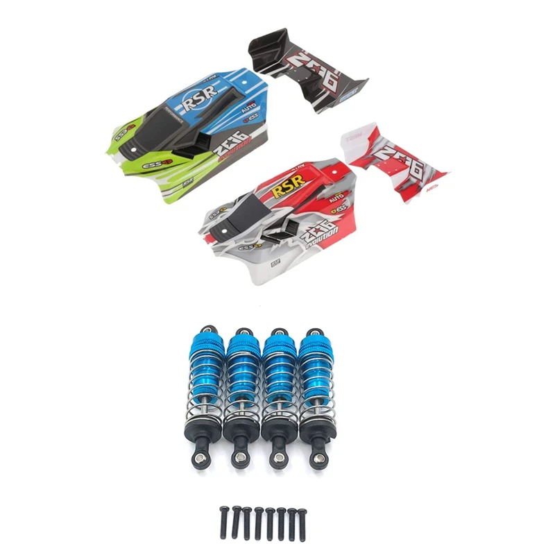 

2 Set RC Car Part: 1 Set Remote Control Shell & 1 Set Metal Shock Absorber Damper Blue