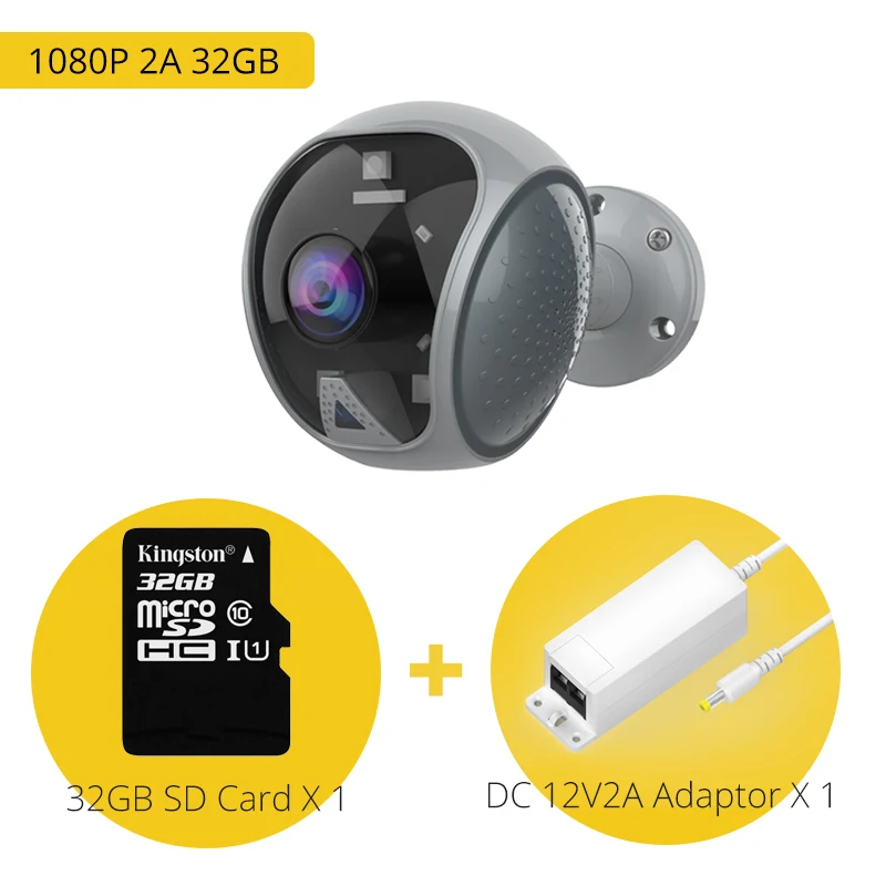 Наружная Wi-Fi Ip камера безопасности 1080p CCTV Домашняя безопасность 120 градусов широкоугольная камера видеонаблюдения ИК светодиодная мигающая сигнализация - Цвет: 1080P 2A 32GB
