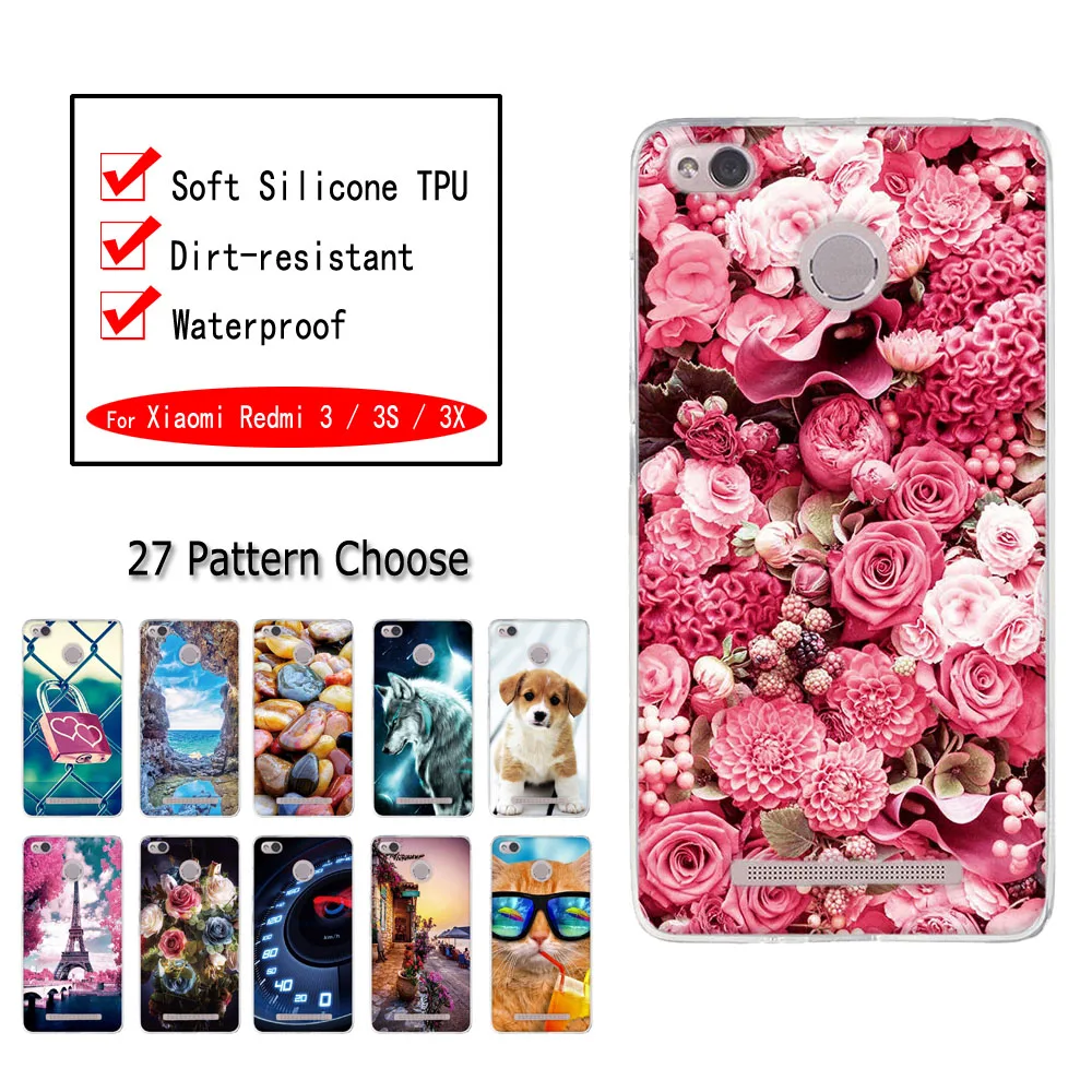 

For Xiaomi Redmi 3 3S Pro Case Soft Silicone TPU Cover For Xiaomi Redmi 3 Pro Case Cute Pink 3D Bags For Redmi 3S 3 Pro Cases