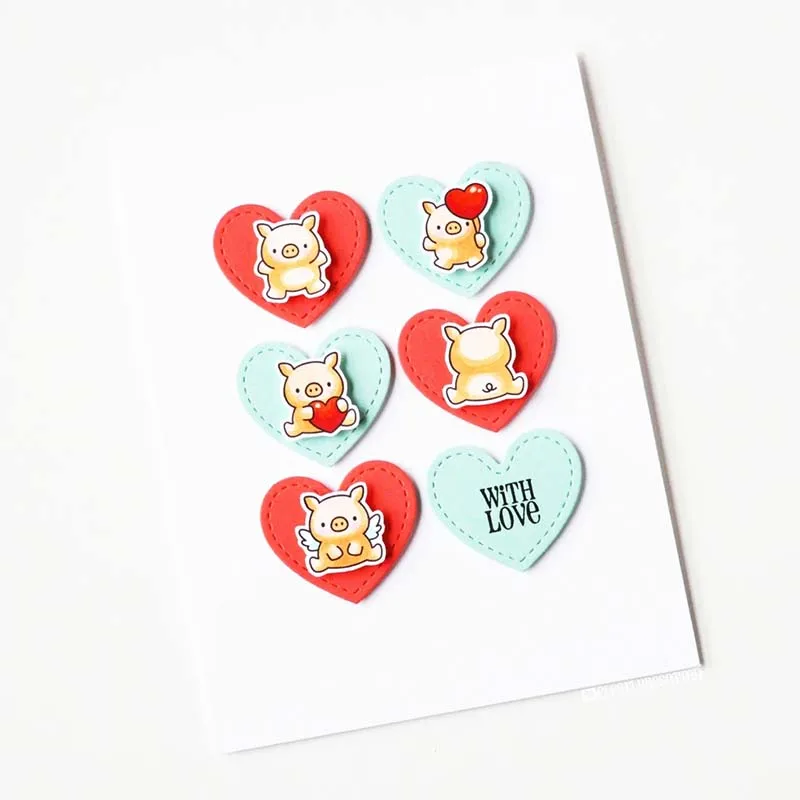 С надписью Love металлический Трафаретный вырубной штамп и прозрачные наклейки