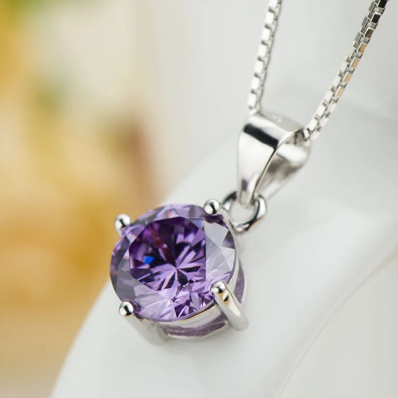 Ожерелье из стерлингового серебра с подвеской в форме ключицы циркон 4 зубца