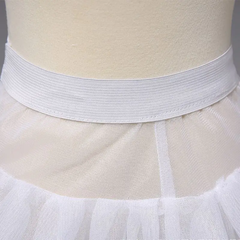 

Flower Girls Petticoat Skirt Single Hoop Double Layer Ruffles Wedding Underskirt
