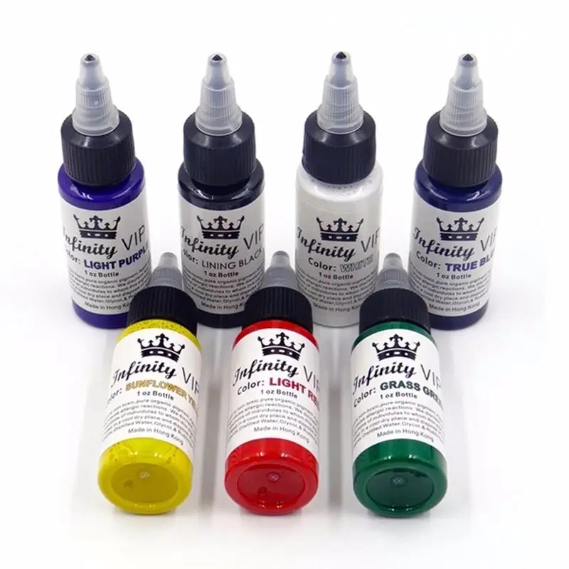 Advanced pigment Tattoo Ink 7 Color Set 1oz 30ml/Bottle Pigment Kit for makeup beauty skin Body paint | Красота и здоровье