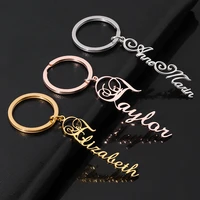 mumuxing personality simple key ring custom name stainless steel keychain men and women fashion jewelry accessories