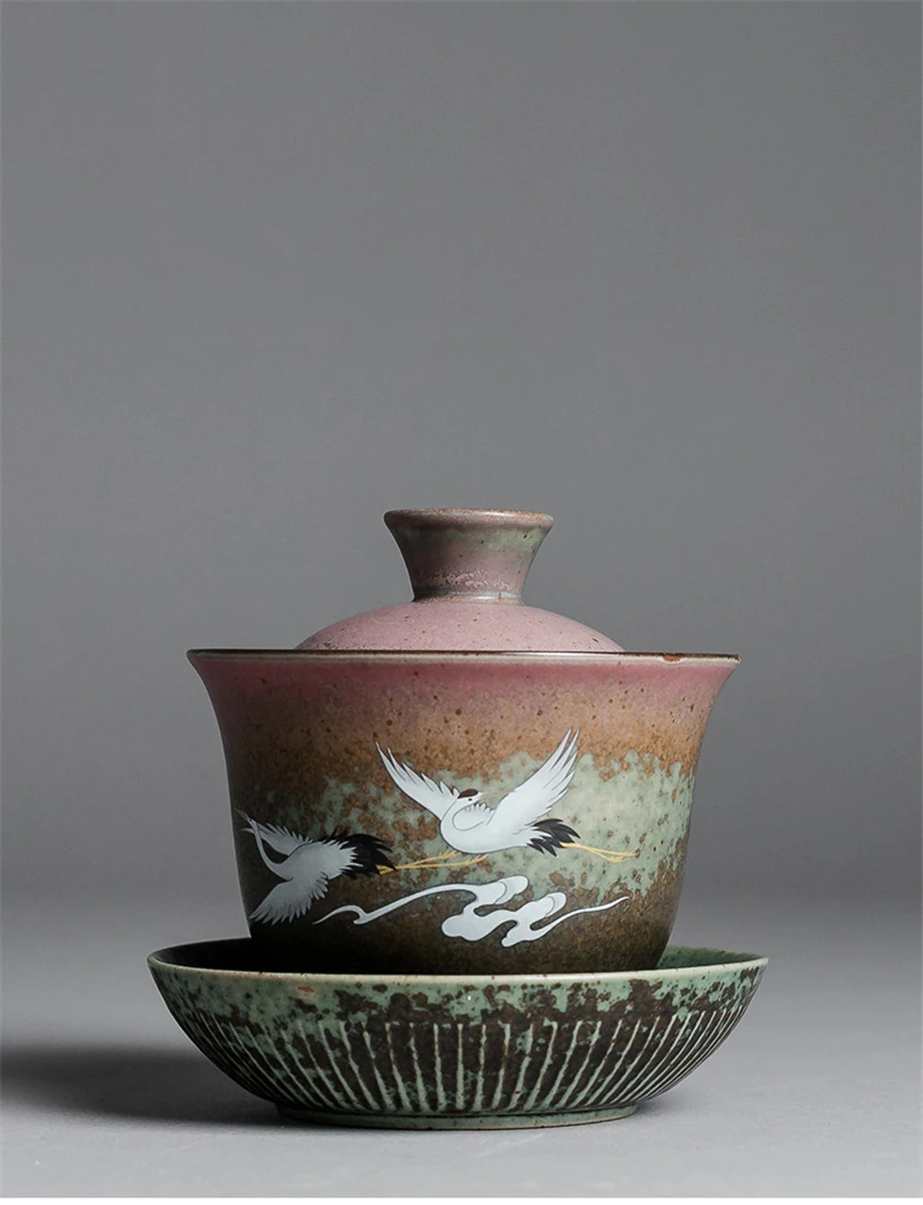 Эмаль Gaiwan разрисованная вручную керамика пиалы для чая чайный набор кунг-фу фарфор Чайный набор из чайная чашка в китайском стиле Чай Услуги