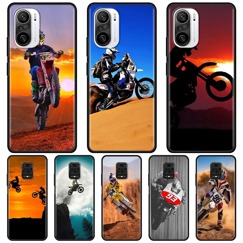 

Moto Cross Motorcycle Sports Silicone Case For Xiaomi Redmi Note 9S 9 8 Pro 9C 7 8T 8 10 9A 7A K40 4G 8A Phone Cover Soft Capa