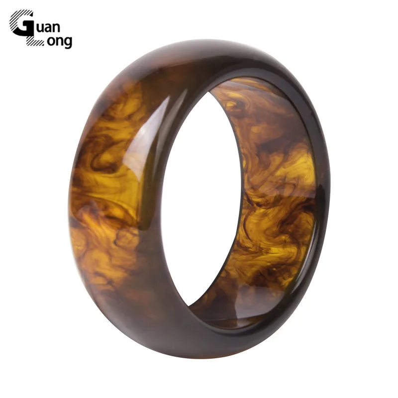 

Guanlong Colorful Fashion Acrylic Bracelets Bangles Female Resin Wide Bangles for Women Big Indian Bangle Simple Vintage Jewelry