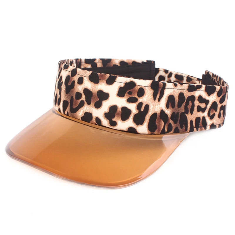 Женская летняя Солнцезащитная шляпа с леопардовым принтом открытый козырек