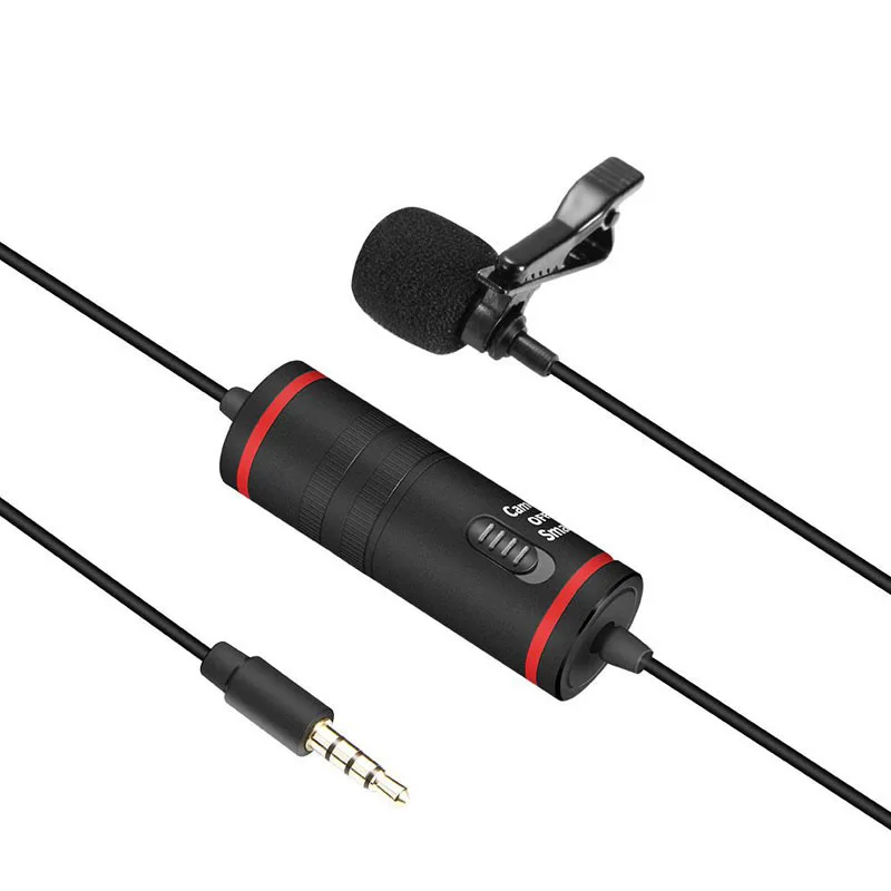 KM-D1 Cable Lavalier Cilp Microphone With Button Battery Condenser for Phone &amp Camera SLR Vlog Recordering microfono | Электроника