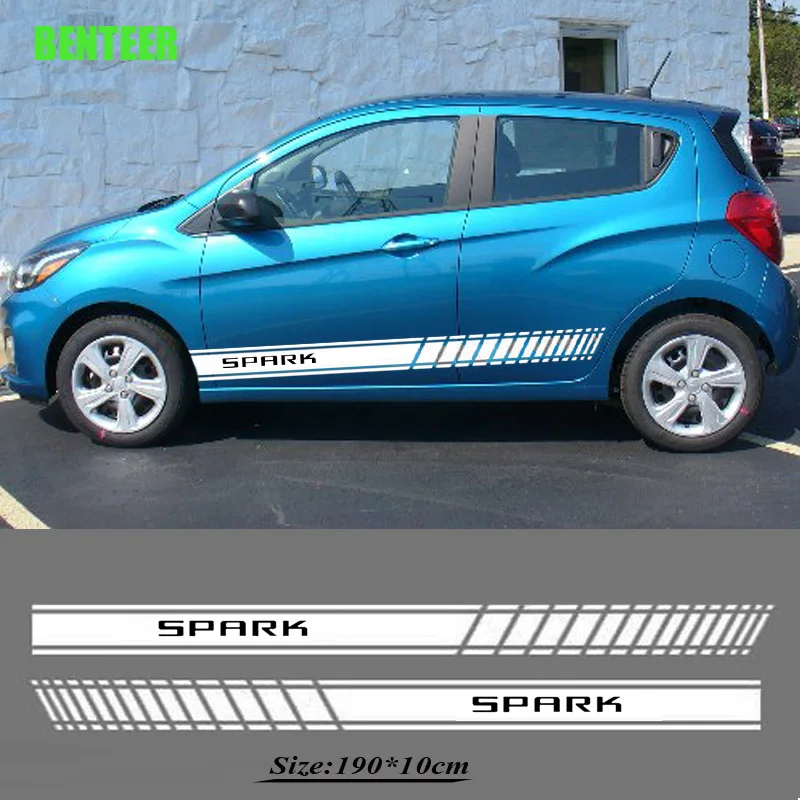 

2pcs Car Side Body Sticker Exterior Decoration Sticker For Chevrolet Spark