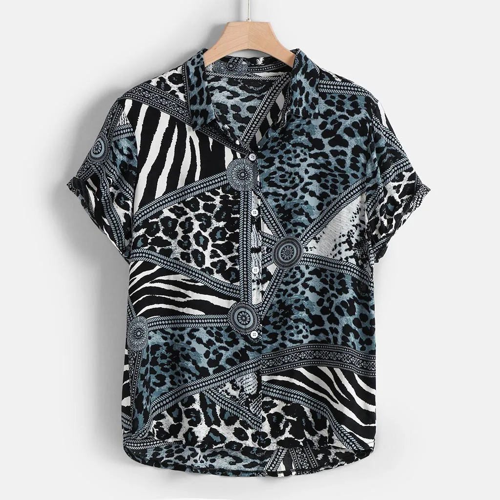 2020 Мужская гавайская рубашка с коротким рукавом мужская приталенная Camisa Masculina