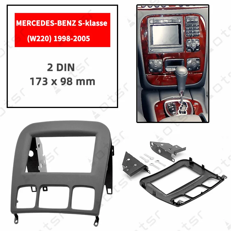 

Car Radio Fascia Stereo Panel Plate For MERCEDES-BENZ S-klasse (W220) 1998 1999 2000 2001 2002 2003 2004 2005 Frame Dash Kit