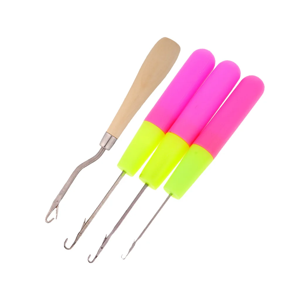 4 Pieces Latch Hook Crochet Needle Craft Tool for Micro Braids Dread Maintenance | Дом и сад