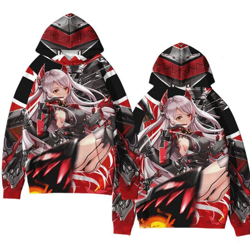 

Anime Azur Lane Kids Hoodies for Boys Girls Teen Harajuku Pullover Hooded Sweatshirt Children Clothes Cosplay Costume Streetwear